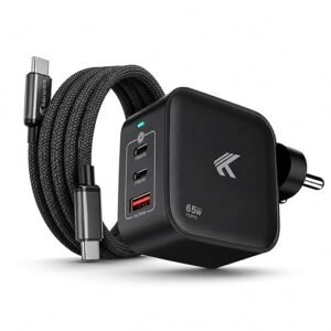 71FomlM4DaL._SX522_ KARWAN 65W GaN Charger with Cable Multi Port Adapter Compatible with Laptops (Dell,HP,ASUS,Samsung) MacBook,iPhone, Android Smartphone