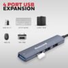 NexaHub 7-in-1 Type-C DockHoneywell 4 in 1 Ultra Slim USB Hub 2.0,1.2Meter(4 feet) Cable, with a Transfer Speed of 480MBPS, Universally Compatible with All USB PC Speaker