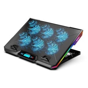 81a2HOufxAL._SX522_ SpinBot Airflow X20 Laptop Cooling Pad | 6 High-Speed Fans | 7 RGB Modes | Adjustable Height | Quiet 1800-2400 RPM Operation |