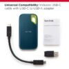 SANDISK Extreme 1TB Portable External SSD, 1050MB/s R, 1000MB/s W, 3m Drop Protection, IP65 Water/dust Resistant, PC,MAC & TypeC Smartphone Compatible,